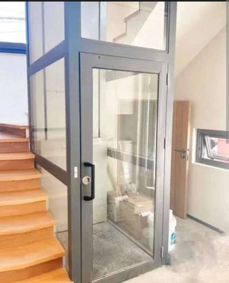 Elegant elevator door installation with custom finish