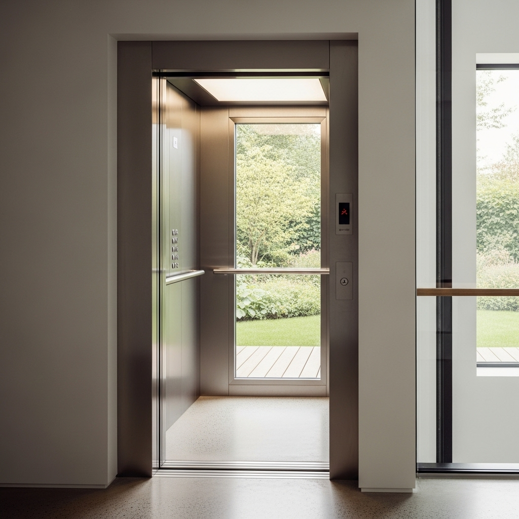 Luxurious home lift with a comfortable and chic interior
